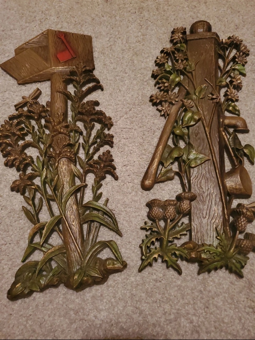 VINTAGE BURWOOD WALL PLAQUES DECOR MCM WALL HANGINGS